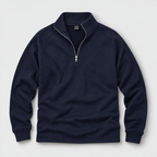 Herren Quarter-Zip-Pullover mit Stehkragen – Regular Fit — Blau