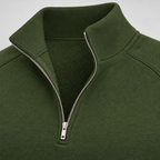 Herren Quarter-Zip-Pullover mit Stehkragen – Regular Fit — Grün