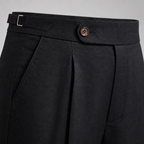 Herren Leinenhose mit Bundfalten – Relaxed Fit — Schwarz