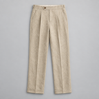 Herren Leinenhose mit Bundfalten – Relaxed Fit — Beige