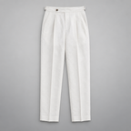 Herren Leinenhose mit Bundfalten – Relaxed Fit — Weiß