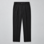 Herren Leinenhose mit Bundfalten – Relaxed Fit — Schwarz