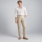 Herren Leinenhose mit Bundfalten – Relaxed Fit — Beige
