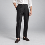 Herren Leinenhose mit Bundfalten – Relaxed Fit — Schwarz