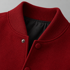 Herren Wollblouson mit Stehkragen – Regular Fit — Rot