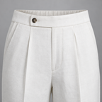 Herren Leinenhose mit Bundfalten – Relaxed Fit — WHITE