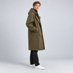 Herren Langmantel im Outdoor-Stil – Relaxed Fit — Armeegrün