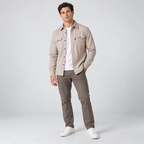 Herren Overshirt mit Knopfleiste und Brusttaschen – Slim Fit — Helles Apricot