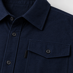 Herren Overshirt mit Knopfleiste und Brusttaschen – Slim Fit — Marineblau