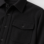 Herren Overshirt mit Knopfleiste und Brusttaschen – Slim Fit — Schwarz