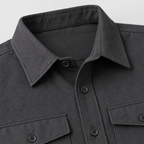 Herren Overshirt mit Knopfleiste und Brusttaschen – Slim Fit — Dunkelgrau