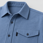 Herren Overshirt mit Knopfleiste und Brusttaschen – Slim Fit — See Blau