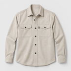 Herren Overshirt mit Knopfleiste und Brusttaschen – Slim Fit — Apricot