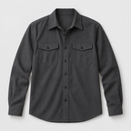 Herren Overshirt mit Knopfleiste und Brusttaschen – Slim Fit — Dunkelgrau