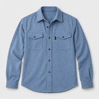 Herren Overshirt mit Knopfleiste und Brusttaschen – Slim Fit — See Blau