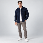 Herren Overshirt mit Knopfleiste und Brusttaschen – Slim Fit — Marineblau