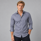 Herren Langarmhemd aus Stretch – Slim Fit — Grau