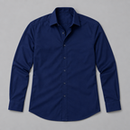 Herren Langarmhemd aus Stretch – Slim Fit — Marineblau