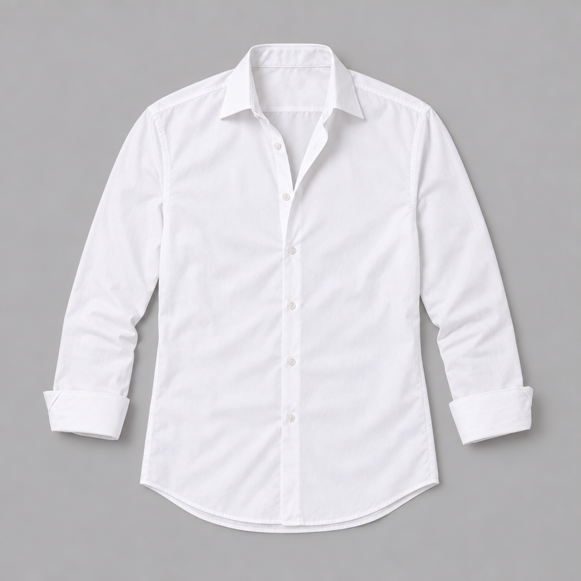 Herren Langarmhemd aus Stretch – Slim Fit — Weiß