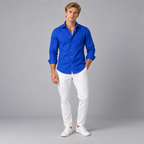 Herren Langarmhemd aus Stretch – Slim Fit — Blau