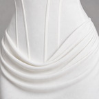 Damen Corsagen-Abendkleid mit Drapierung – Figurbetont — Weiß