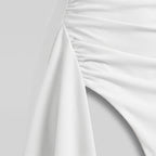 Damen Abend-Maxikleid mit offenem Rücken und Seitenschlitz — Weiß