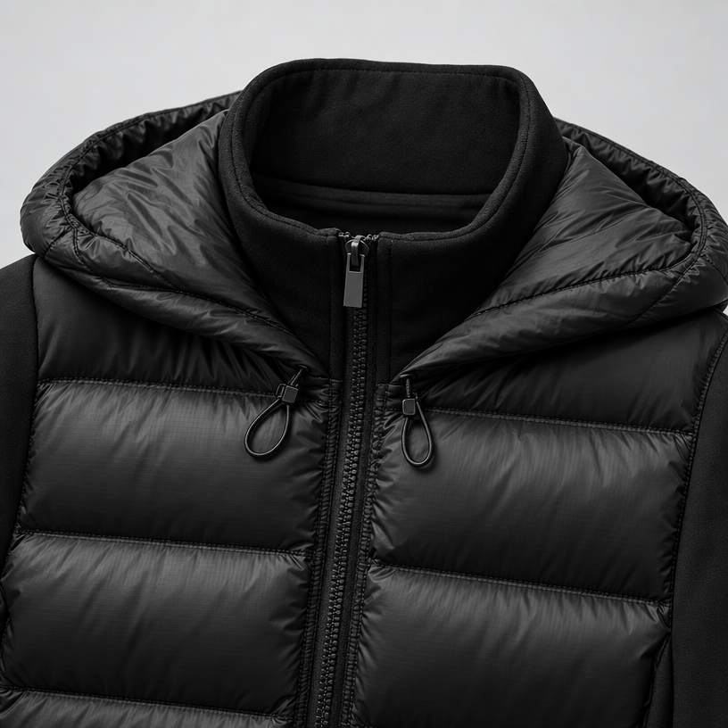 Damen Kurze Pufferjacke mit Kapuze – Slim Fit