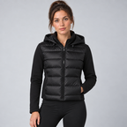 Damen Kurze Pufferjacke mit Kapuze – Slim Fit