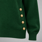 Damen Polokragenpullover mit V-Ausschnitt – Relaxed Fit — Grün