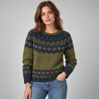 Damen Norweger-Strickpullover mit Fair-Isle-Muster – Relaxed Fit