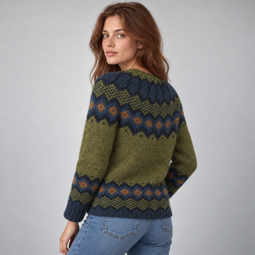 Damen Norweger-Strickpullover mit Fair-Isle-Muster – Relaxed Fit