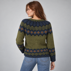 Damen Norweger-Strickpullover mit Fair-Isle-Muster – Relaxed Fit