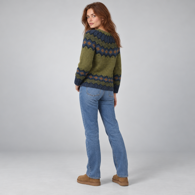 Damen Norweger-Strickpullover mit Fair-Isle-Muster – Relaxed Fit