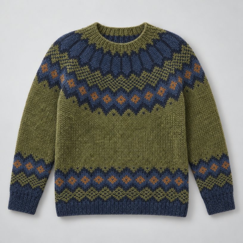 Damen Norweger-Strickpullover mit Fair-Isle-Muster – Relaxed Fit