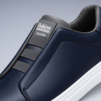 Herren Low-Top Leder-Sneaker mit Schnürung — Marineblau