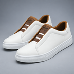 Herren Low-Top Leder-Sneaker mit Schnürung — Weiß