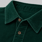 Herren Cord-Hemdjacke mit Knopfleiste – Regular Fit — Grün