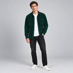 Herren Cord-Hemdjacke mit Knopfleiste – Regular Fit — Grün