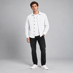 Herren Cord-Hemdjacke mit Knopfleiste – Regular Fit — Weiß