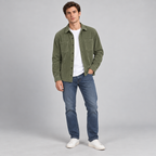 Herren Cord-Hemdjacke mit Knopfleiste – Regular Fit — Militärgrün
