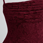 Damen Spitzen-Abendkleid für Hochzeitsgäste mit Corsage — Burgunderrot