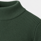 Herren Woll-Troyer mit Quarter-Zip und Stehkragen — Grün