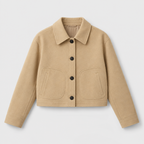 Damen Cropped Übergangsjacke mit Knopfleiste – Regular Fit
