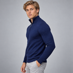 Herren Slim-Fit Troyer mit Quarter-Zip