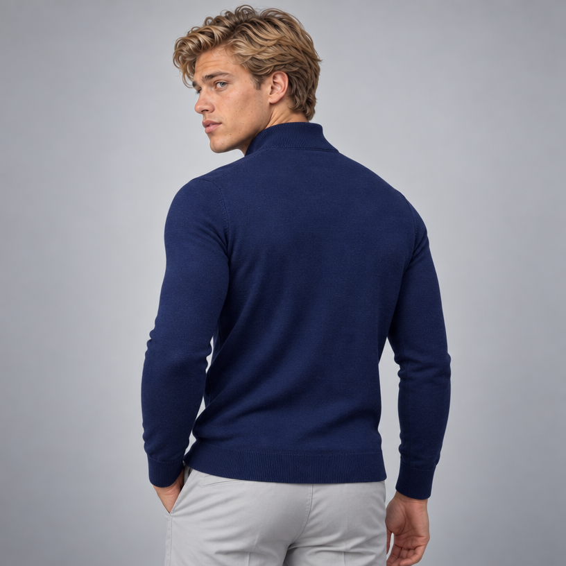 Herren Slim-Fit Troyer mit Quarter-Zip
