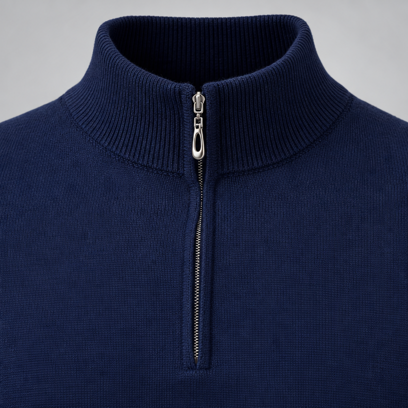Herren Slim-Fit Troyer mit Quarter-Zip