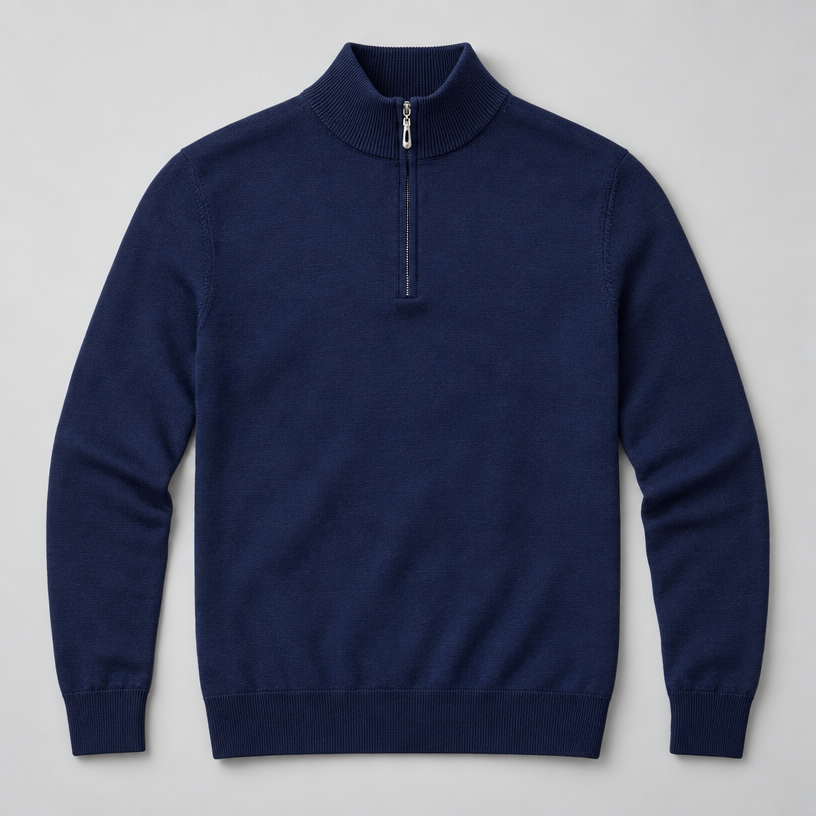 Herren Slim-Fit Troyer mit Quarter-Zip
