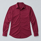 Herren Satinhemd mit Stretch – Slim Fit — Bordeaux