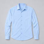 Herren Satinhemd mit Stretch – Slim Fit — Hellblau