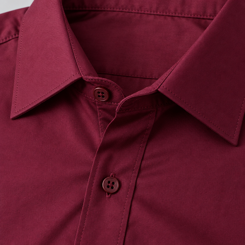 Herren Satinhemd mit Stretch – Slim Fit — Bordeaux